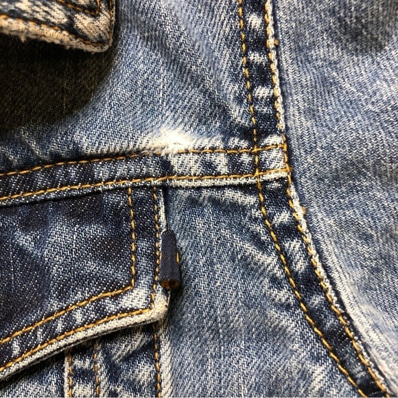 VTG Abercrombie & Fitch Cotton Denim Jacket Jean Jacket with Rips Womens - Picture 9 of 12